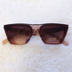 Lucy Clear Purple Sleek Square Frame Sunglasses